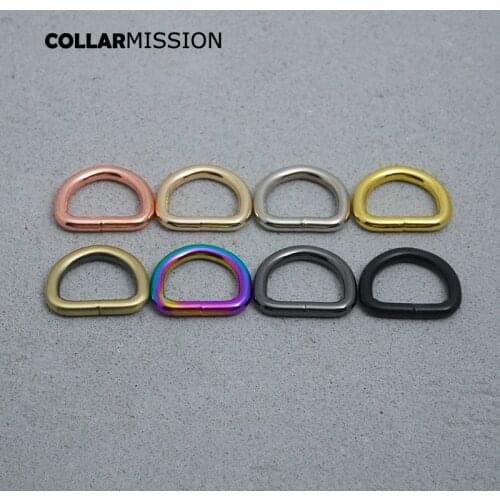 10pcs/lot wholesale D ring unwelded button for 20mm Webbing sewing bag diy dog collar accessory plated D-shaped buckle 8 colours