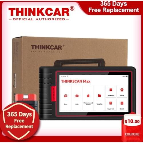 ThinkCar ThinkScan Max Full Systems OBD2 Diagnostic Scanner 28 Reset Service Bi-Directional Test Scanner CRP909E