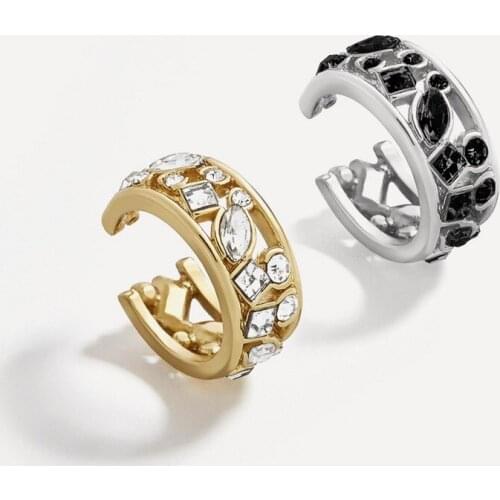 Dropshipping European and American Earrings Hot Selling Popular Jewelry Alloy Rhinestones Without Pierced Ear Clips From Stock