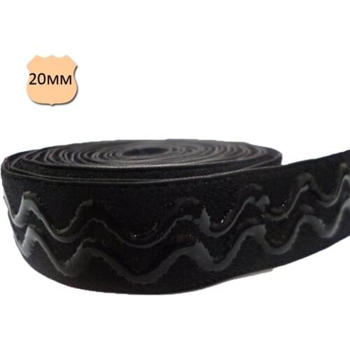 0.78 inch Silicone Backed Elastic black color grip elastic webbing for sports wear belt hairband shoes head lamp