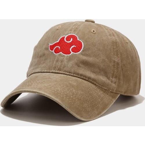 Hot New Japan Style Anime Red Cloud Embroidery Cosplay Baseball Cap Akatsuki Hat Retro Harajuku