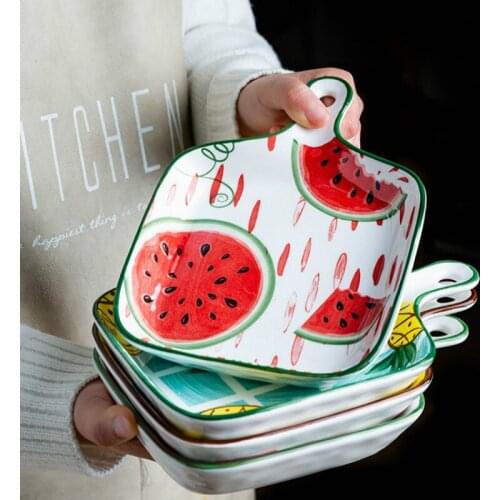 Kitchen Tableware Baking Plate Creative Ceramic Cheese Baking Baking Plate Hand Plate