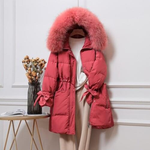 SEDUTMO Winter Fur Hooded Duck Down Jackets Women Long Oversize Tunic Coat Autumn Fashion Slim Thick Warm Casual Jacket ED1245