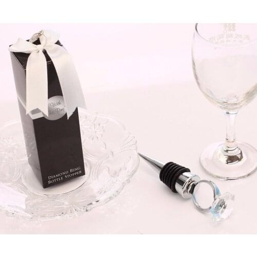 Hot sell 100pcs/lot Crystal Diamond Ring Wine Bottle Stopper