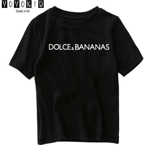 Dolce Bananas Sweet Girls Little Funny Streetwear T-shirt Boy Chlidren Summer Top Baby Cartoon Shirt,Drop Ship