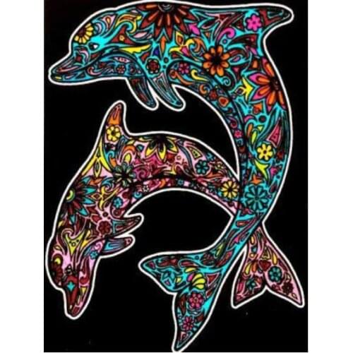 Animals mosaic embroidery flower dolphins diamond painting kit beads picture wall paper decor stones drawing christmas gift new