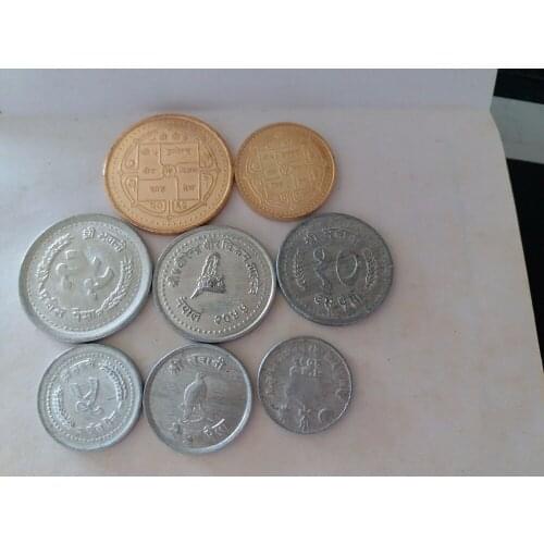 Nepal 1 Set 8 Pieces Coins Old Original Coin Collectible Edition Real Rare Commemorative Random Year