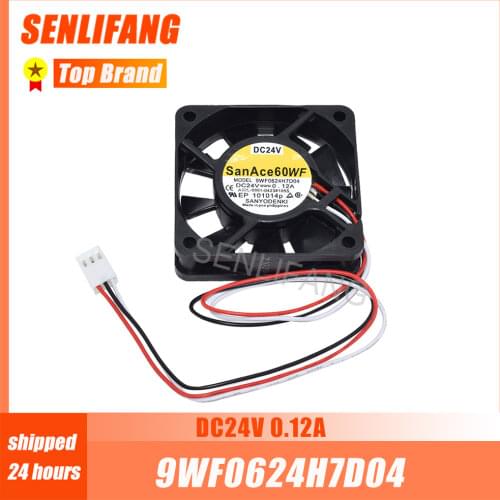 New 9WF0624H7D04 A90L-0001-0423#105S 24V 0.12A 6015 Three Wires Square Cooling Fan