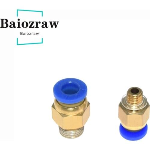 PC4-01 PC4-M5 PC4-M6 3D Printer Pneumatic Connector Fittings PTFE Tube Connector Coupler Quick Pneumatic Connector 1pcs