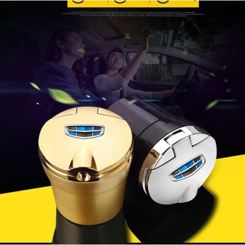 For geely emgrand ec8 ec7 ck atlas ck2 ck3 gt gc9 accessories Car Ashtray With Blue LED Light Metal Liner Car LOGO styling