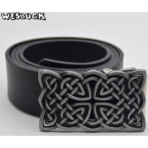 5 PCS MOQ WesBuck Brand Fashion celti c belt buckle with knots suitable for 4cm wideth belt
