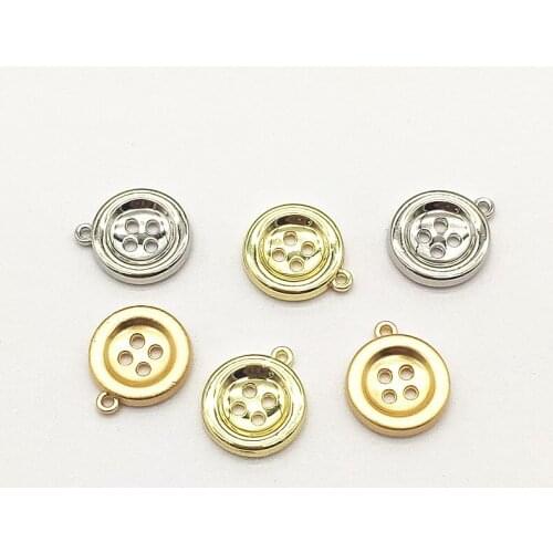 New arrival!13x12mm100pcs Zinc Alloy Buttons Shape Charm/Connectors for Handmade Earring DIY Parts Jewelry Findings & Components