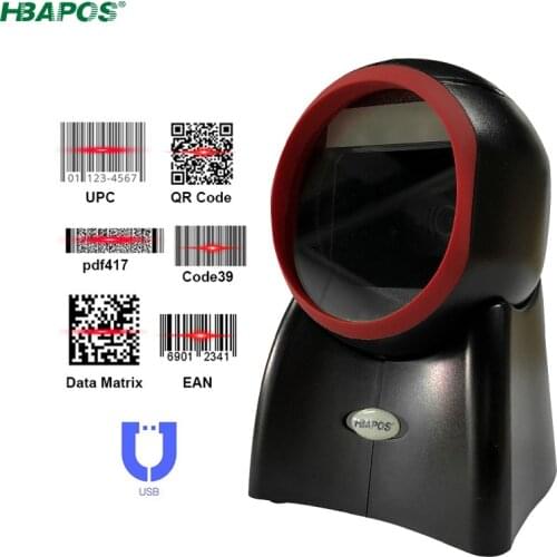 2D Omnidirectional Barcode Scanner 1D 2D QR Code Desktop Bar code Reader for Supermarket Store Auto Sense Data Matrix Reader