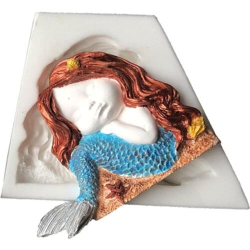 Sleeping Mermaid Silicone Mould A061 Sugar Cake Mould