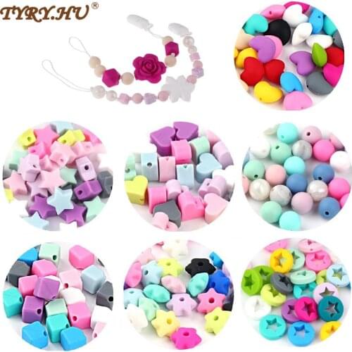 TYRY.HU 20PCS/lot Silicone Beads DIY Pacifier Chain Teething Beads Baby Silicone Teether Chewing Teether Care Tooth BPA Free