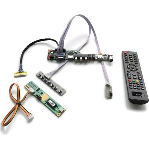 30 Pin LVDS LCD monitor universal controller board Fit HT141WX1/HT141WXB/HT154WX1 matrix DIY kit 1280*800 1CCFL VGA AV USB