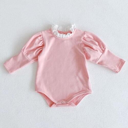 Korean Style Spring Autumn Baby Girls Clothes Newborn Baby Girls Jumpsuit Cotton Long Sleeve Toddler Baby Girl Bodysuits