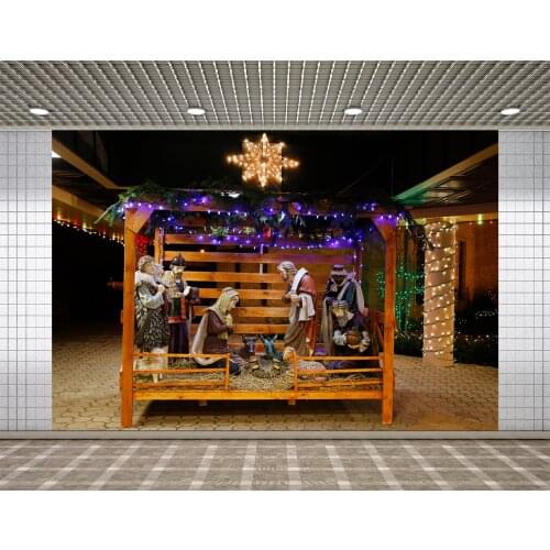 Lyavshi Christmas Jesus Nativity Scene Photography Backgrounds Vinyl New Year Home Decoration Camera Backdrops For Photo Studio