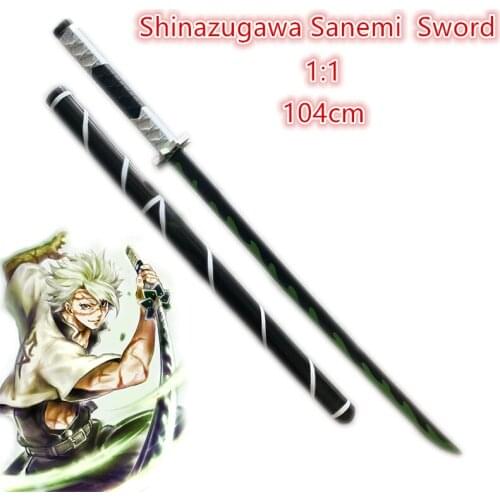 1:1 Shinazugawa Sanemi Sowrd 104cm Demon Slayer Cosplay Sword Anime Ninja Knife Kimetsu no Yaiba Sword Weapon PU Prop Model