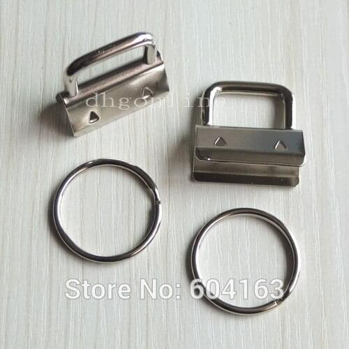 1000 Sets Key Fob Hardware keychain Split ring for wrist Wristlets Cotton 1" 25mm WS