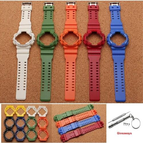 21cm Rubber Watchband Dial Case Strap For Casio G Shock GA-110 GA-100 120 Waterproof Watchband Sports Watch Bracelet