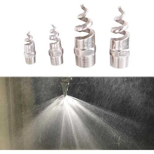 3/8" 1/2" 3/4"1/4" Male Thread Full Cone Spiral Jet Nozzle Stainless Steel Watering Mist Sprinkler Garden Lawn Irrigation Nozzle