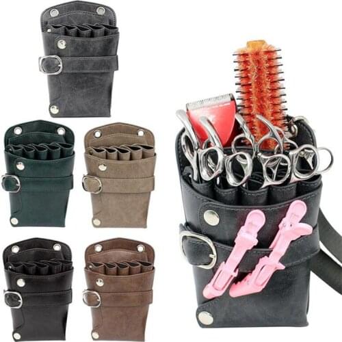 6 color Professional Leather hair scissors bag shears tools case Waist Belt barber packet Salon Holster hairdresser scissors bag