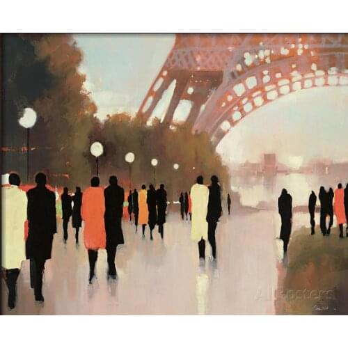 Abstract oil paintings Landscapes Paris Remembered hand painted street art modern picture for living room wall decor Christmas