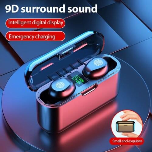 Fingerprint Touch Bluetooth 5.1 Wireless Earphones 9D Noise Reduction Surround Sound Stereo Headphones Auriculares Bluetooth