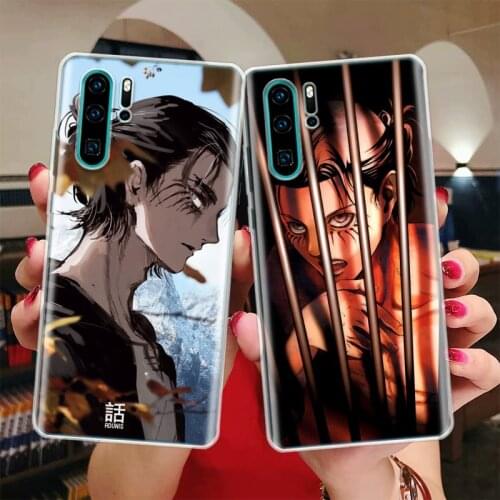 Anime Attack on Titan Eren Silicon Phone Case For Huawei Honor 10 9 20 Lite Y5 Y6 Y7 Y9 9X 8X 8S 8A 7X 7A 7S Pro + 10i20i Coque