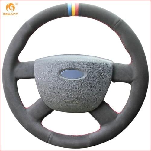 MEWANT Black Suede Blue Yellow Red Marker Car Steering Wheel Cover for Ford Focus 2 2005-2011 Interior Accessories Parts