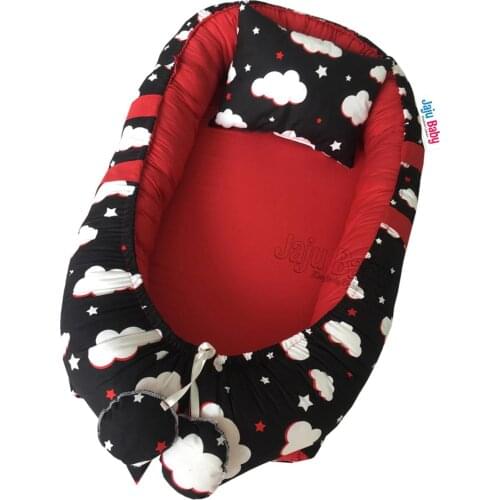 Jaju Baby Black Cloudy Luxury Orthopedic Babynest 100x60cm