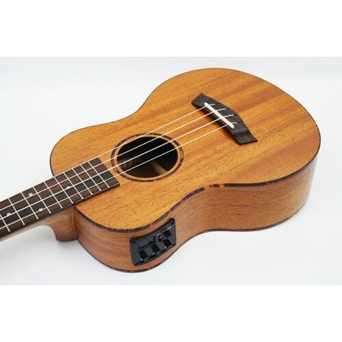 23" Concert Mahogany solid wood electric 4 Strings ukulele Hawaii mini small guita travel acoustic guitar Uke Fretboard