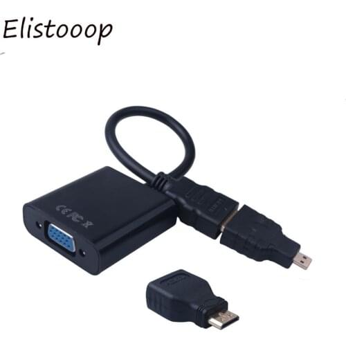Elistooop HDMI-compatible to VGA Adaptor 1080p Converter For Laptop Xbox 360 PS3 PS4