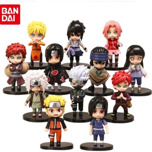 12pcs Anime Naruto: Shippuden PVC Figure Toys Hinata Sasuke Itachi Kakashi Gaara Jiraiya Sakura Q Version Figures Toys Kid Gift
