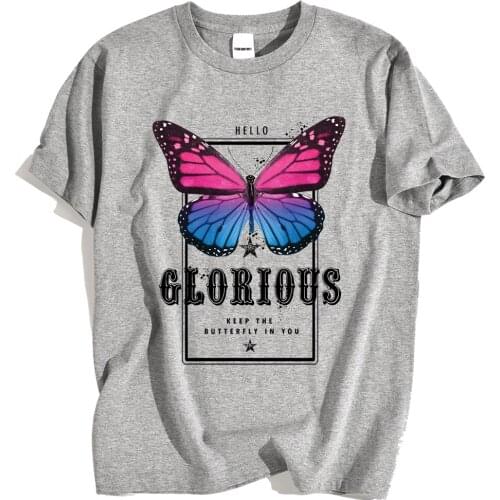 Funny Color Butterfly Printing Male Tshirt Hip Hop Oversized Tops Summer Cartoon T Shirts Pattern Oversized Loose Mens Clothing