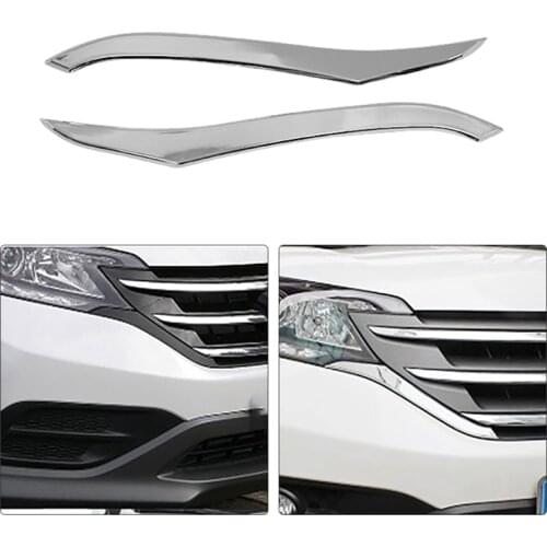 For Honda CRV 12-14 ABS Chrome Front Grills Decorative Cover Frame Trim Grilles Decoration Strip Moldings Accessories