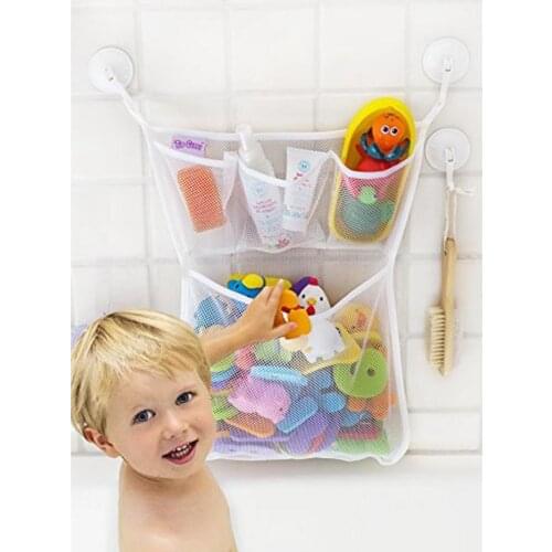 100pcs Baby mesh basket kids baby bath tub toy storage net folding hanging bag organiser for bathroom