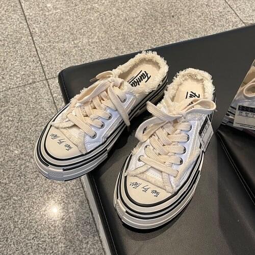 Spring Women Sneakers Flat Platform shoes Fashion Canvas slippers casual Comfortable Round toe Lazy Ladies shoes