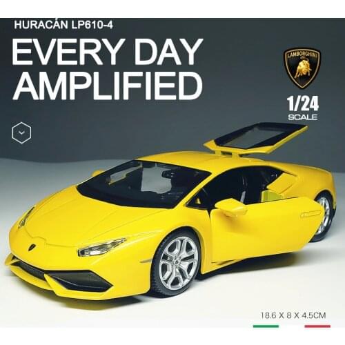 Welly 1:24 Lamborghini Huracan LP610 alloy car model Diecasts & Toy Vehicles Collect gifts Non-remote control type transport toy