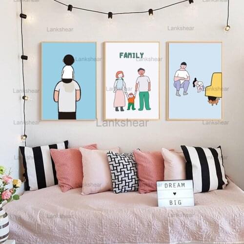 Family Mother and Father Wall Art Modular Pictures for Living Room Bedroom Decor Dropshipping Canvas Prints Wall Art No Frame