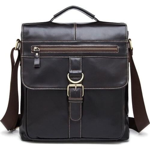 Brand Design Genuine Oil Wax Leather Men Bags For Fashion Handbags Shoulder Vintage Retro Men Messenger Bags Briefcase