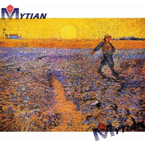 5D DIY Full Square &Round Drill Mosaic Diamond Painting Embroidery Set Van Gogh The Sower 4 Handmadicrafts Famous Oil Painting