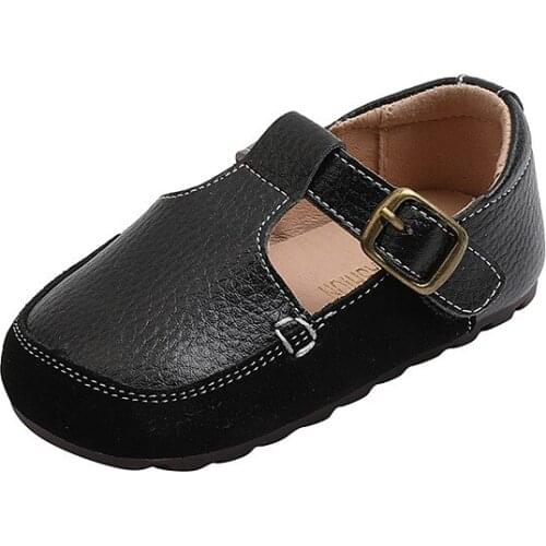 CMSOLO Toddlers New Fashion Spring Autumn Leather Shoes Baby Girls Shoes Single Material Leather Shoes Flat Heels Kids Shoes