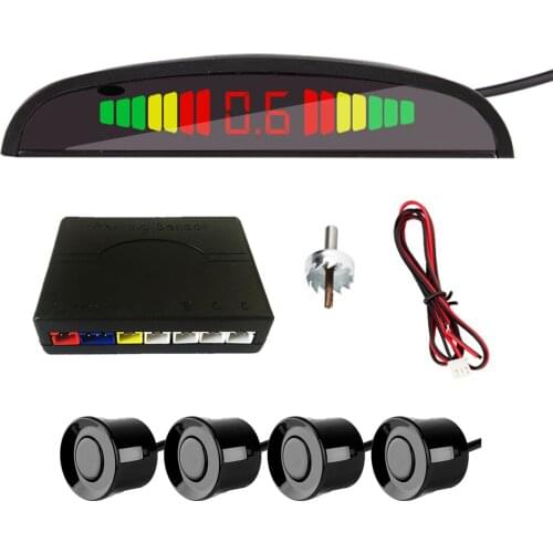 Parktronic For Cars LED Display Detector System Backlight Reverse Auto Parking Radar Monitor Parking Sensor With 4 Sensors