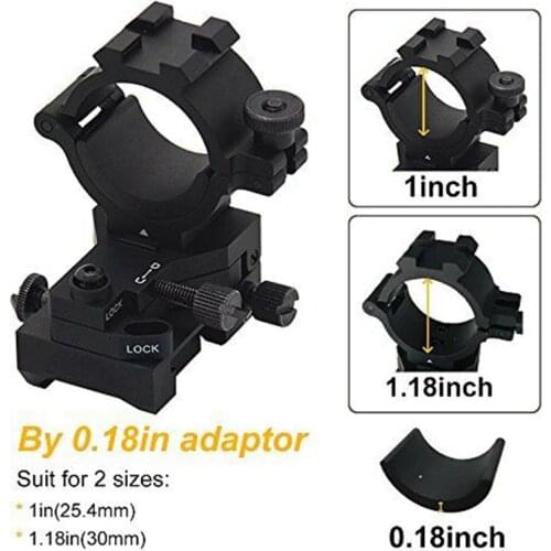 Drop shipping Tactical Mount 11mm Laser Flashlight Mount 25.4mm and 30mm Rifle Scope Mount Adjustable Mount Ring 20mm