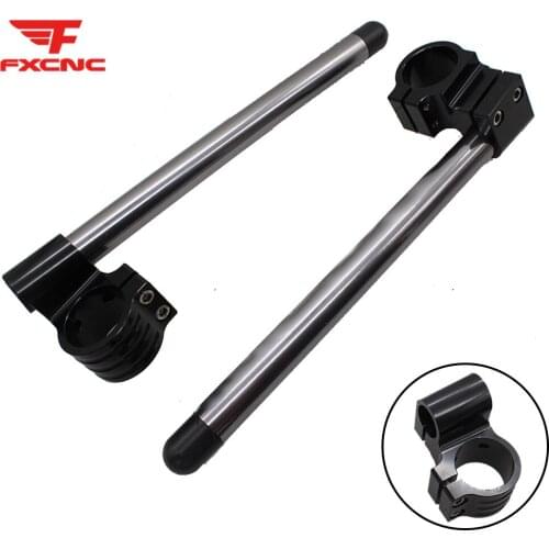 Grey 31mm - 55mm Riser Rised Handlebar Clip-Ons Fork Handle Bars Clip ons For Yamaha Honda Suzuki Kawasaki 7/8"22mm Handlebar