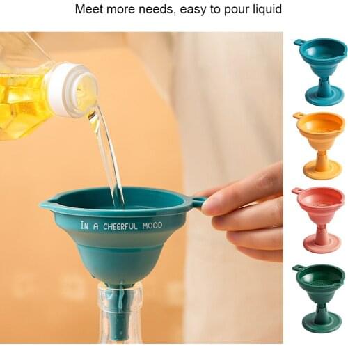 Silicone Folding Funnels Kitchen Tools Kitchen Accessory Foldable Funnel Mini Silicone Collapsible Portable Funnel Reusable