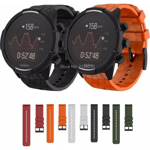 Silicone Replacement 24mm Watch Band Wrist Strap Bracelet for Suunto 9 and Suunto Spartan Sport Wrist HR Baro Smartwatch