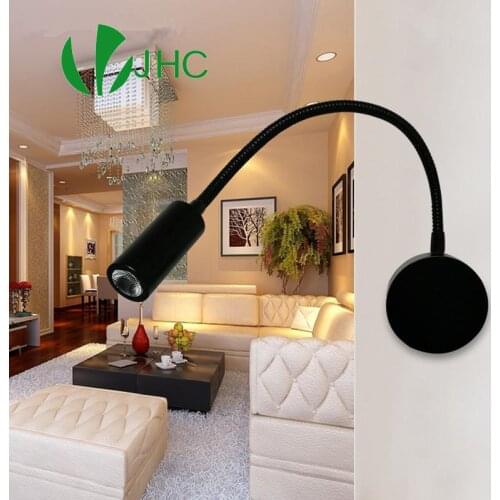 Black Flexible Hose LED Modern Wall Lamp Flexible Arm Light 3W LED Mirror Lighting Eye-protective Adjustable Wall Lighting 220v